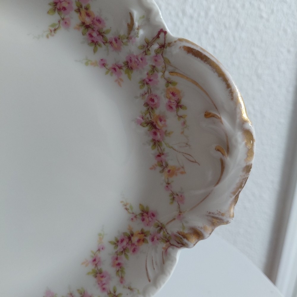 Limoge Teodor Haviland France Oval Serving  Porcelain  Floral Gold Trim Plate - Picture 6 of 16